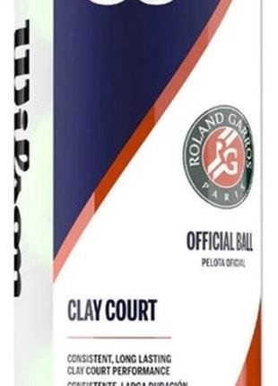 Мячи для тенниса Wilson ROLAND GARROS CLAY CT 3 BALL Green (WR...