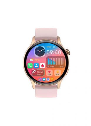 Смарт часы круглые XO J6 Amoled smart watch Розовое Золото