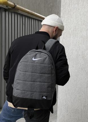 Рюкзак Матрас серый меланж Nike (белое лого)