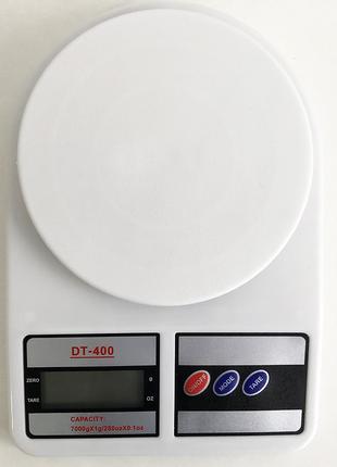 Весы кухонные электронные Domotec SF-400 с LCD дисплеем Белые ...