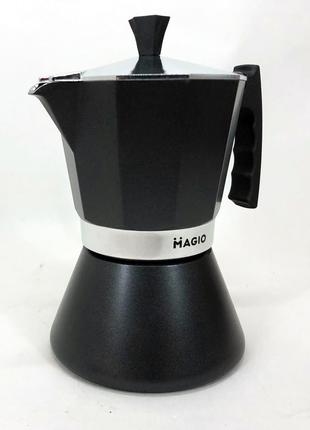 Гейзерная кофеварка Magio MG-1005, гейзерная кофеварка для пли...