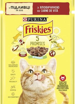 Влажный корм для кошек Purina Friskies кусочки в соусе с говяд...
