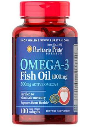 Omega-3 Fish Oil 1000 mg 100 Softgels
