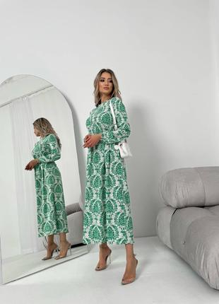 Жіноче плаття із шовкового софту колір зелений р.42/44 453515