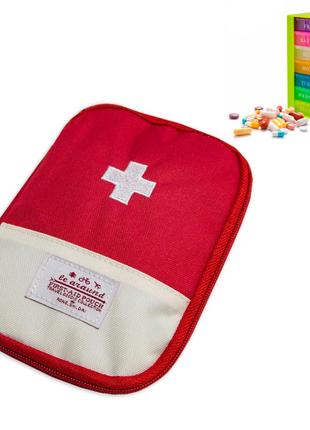 Комплект медична аптечка красная 13х18 см и контейнер для табл...