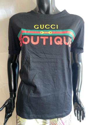 Чорна футболка Gucci boutique