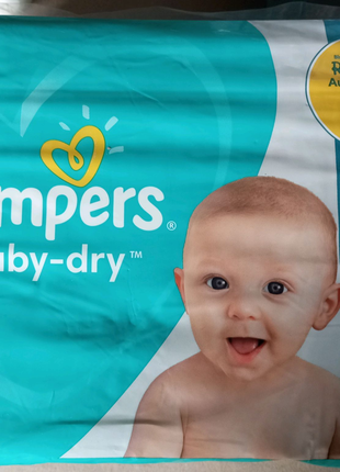 Памперси pampers baby-dry 2 37шт. на 4-8 кг.+серветки у подарунок