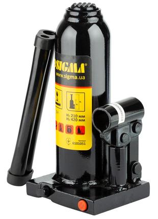 Домкрат гидравлический бутылочный 5т H 210-420мм, SIGMA 6101051