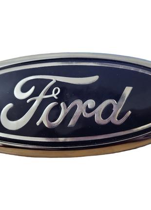Эмблема на капот, багажник Ford Форд 146х58мм темно-синяя на н...