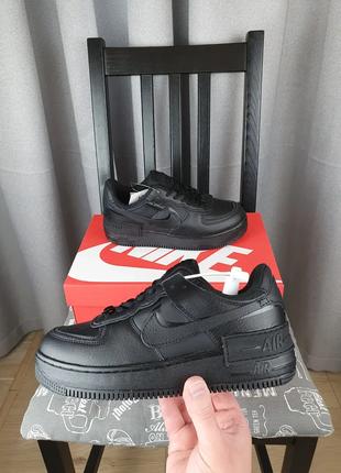 Черные Nike Air Force 1 Shadow Black кроссы женские. Кроссовки...