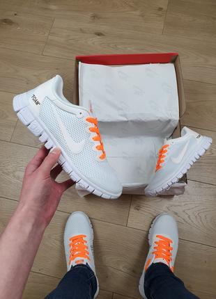 Кроссовки женские летние сетка белые Nike x Off White Free Run...