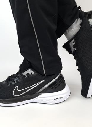 Кроссовки мужские весна лето черно-белые Nike Air Zoom Black W...