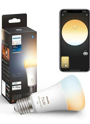 Розумна LED лампочка Philips Hue E27 White Ambiance 1600лм 100...