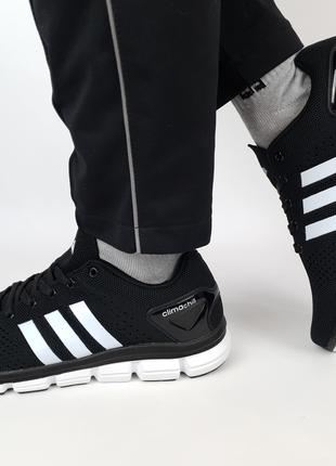 Летние кроссовки мужские черные с белым Adidas Climaccol Black...