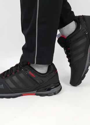 Мужские кроссовки из нубука черные Adidas Terrex 23. Осенняя м...