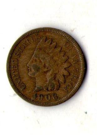 США 1 цент 1906 рік Indian Head Cent №1631