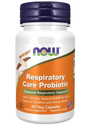 Пробиотик Now Respiratory Care Probiotic, 60 Veg Capsules