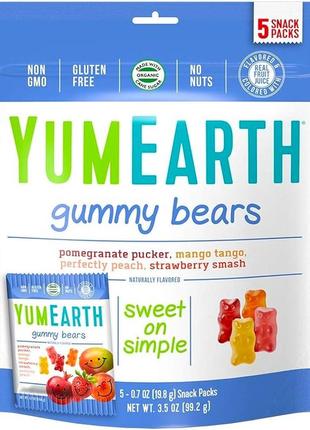 Мармеладные мишки ассорти YumEarth (Gummy Bears) 5 упаковок по...