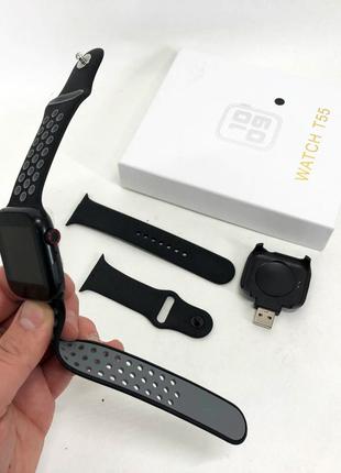 Умные смарт часы Smart Watch T55 с 2 ремешками, поддержка звон...