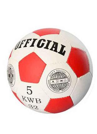 Мяч футбольний OFFICIAL розмір 5 ПУ вага 280-310г червоний 250...