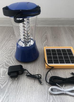 Лампа / фонарь с солнечной панелью, с зарядкой и шнуром