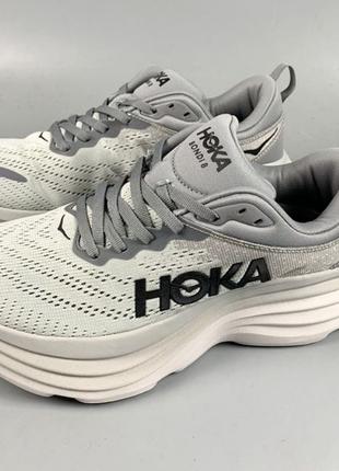 Кроcівки hoka one one mens bondi 8 light gray running shoes