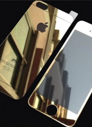 Переднее и заднее золотое стекло для IPhone 6+/6s+противоударное