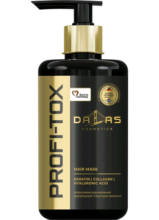 Маска для волос dalas profi-tox с кератином, коллагеном и гиал...