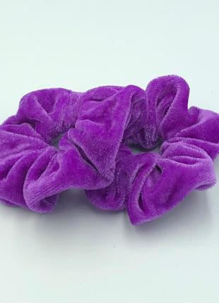 Резинка для волос велюровая светло фиолетовая Скранч для волос