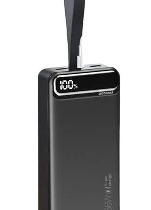 Портативный аккумулятор павербанк BIYA 30000mAh 66W Black (XS30)
