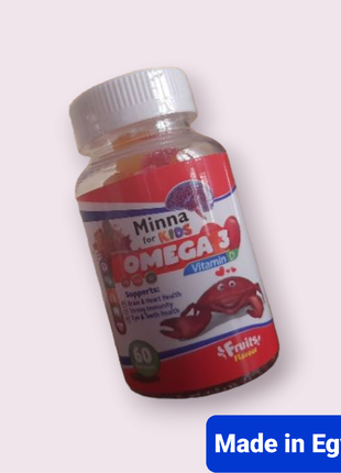 Дитячий DHA Омега-3 з Вітаміном Д3 60шт Minna for kids DHA