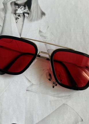 Уценка Солнцезащитные очки Тони Старка Красный в золоте (09657...