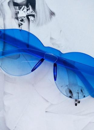 Уценка Стильные безоправные солнцезащитные очки синий с градие...