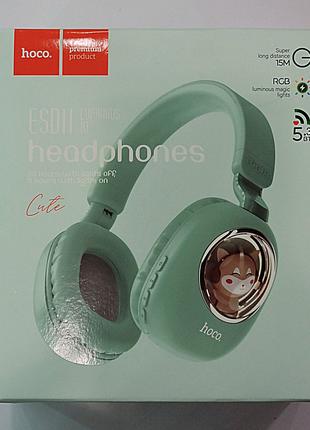 Навушники HOCO ESD11 Cute luminous BT headphones Mint Green