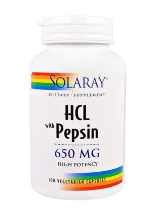 Betaine HCL with pepsin 650 mg (100 veg caps) 18+
