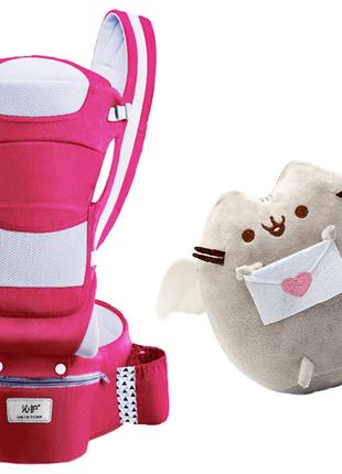 Хипсит Эрго-рюкзак BabyCarrier 6в1 Темно-Розовый Мягкая игрушк...