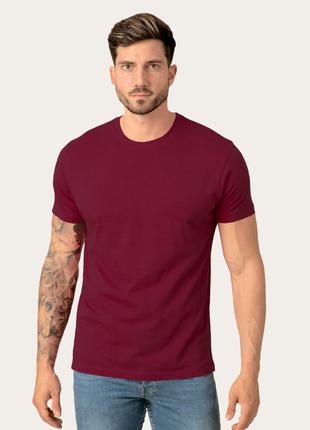 Мужская футболка JHK, Regular, бордовая, размер XXL, хлопок, к...