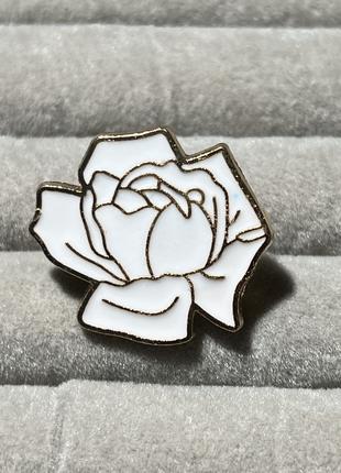 Металлический значок роза Пин роза белая Брошь цветок