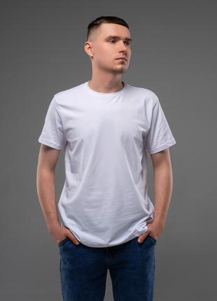 Классическая футболка из белого трикотажа, размер 3XL