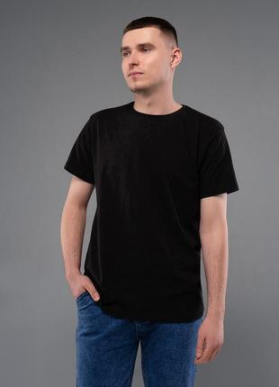 Классическая футболка из черного трикотажа, размер 3XL