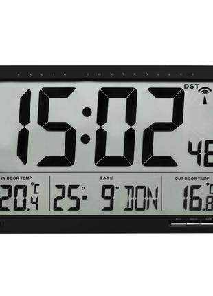 Часы настенные цифровые TFA + датчик температуры 370x29x230 мм