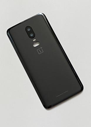 Задняя крышка OnePlus 6 со стеклом камеры, цвет - Черный (Mirr...