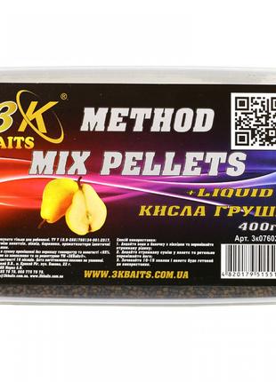Пеллетс 3KBaits Method mix Кислая груша 400гр (3к07602)