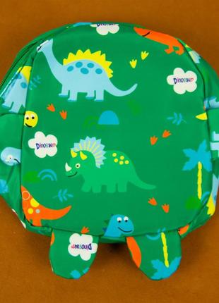 Рюкзак, детский, зелёный, с динозаврами