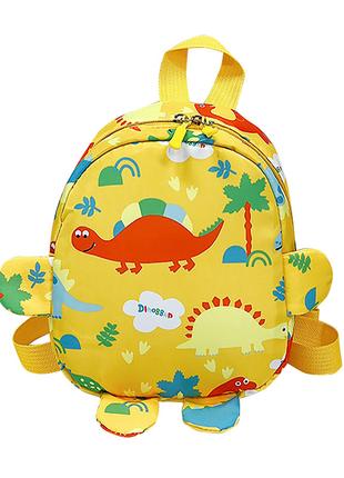 Детский рюкзак Lesko A-1025 Dinosaur Yellow на одно отделение ...