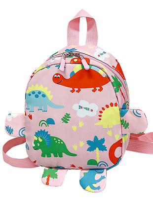 Детский рюкзак Lesko A-1025 Dinosaur Pink на одно отделение с ...