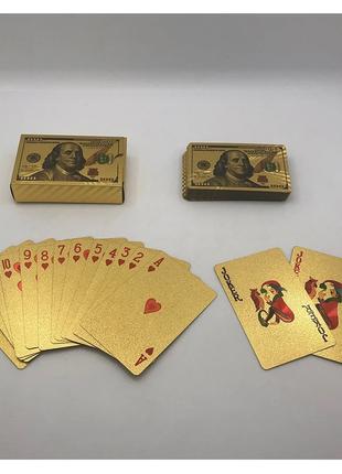 Водонепроницаемые пластиковые игральные карты Poker Gold 100 д...