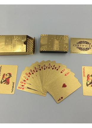 Водонепроницаемые пластиковые игральные карты Poker Gold 500 е...