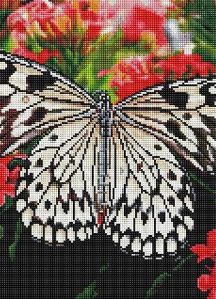 Алмазная мозаика на подрамнике Brushme Бабочка на цветах 40х50...