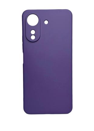 Силиконовый чехол для Poco C65 фиолетовый матовый с микрофиброй